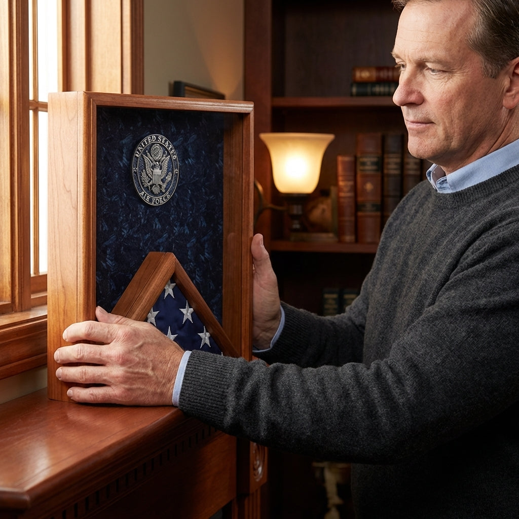 Flags Connections - Air Force Flag Display Case - USAF Flag Case - Fit 3' x 5'.