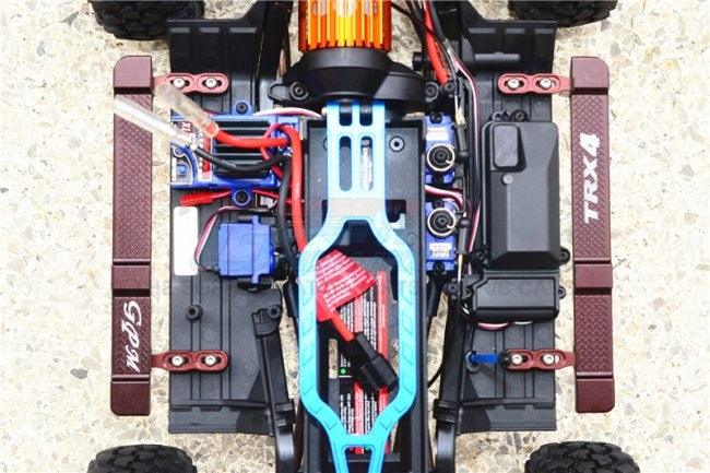 GPM RC CAR ALUMINUM SIDE STEPS TRAXXAS TRX-4 TRAIL DEFENDER CRAWLER BLACK