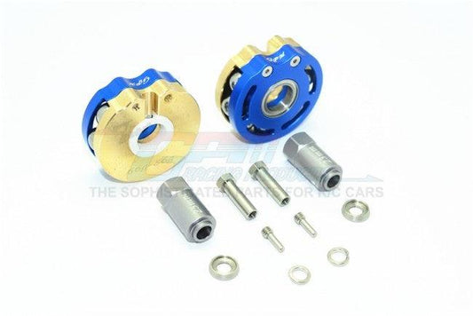 GPM BRASS PENDULUM KNUCKLE WITH ALLOY LID 23MM HEX ADAPTER TRAXXAS TRX-4 BLUE