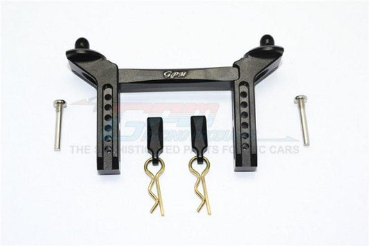 GPM ALUMINUM FRONT BODY MOUNT & POST Traxxas TRX-4 Black