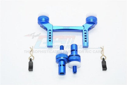 GPM ALUMINUM FRONT / REAR MAGNETIC BODY MOUNT TRAXXAS TRAX-4 BLUE