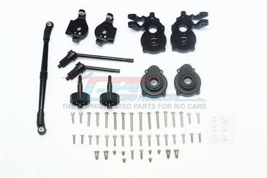 GPM FRONT C-HUBS KNUCKLE ARMS SPINDLE GEAR CVD STEERING LINK TRAXXAS TRX-4 BLACK