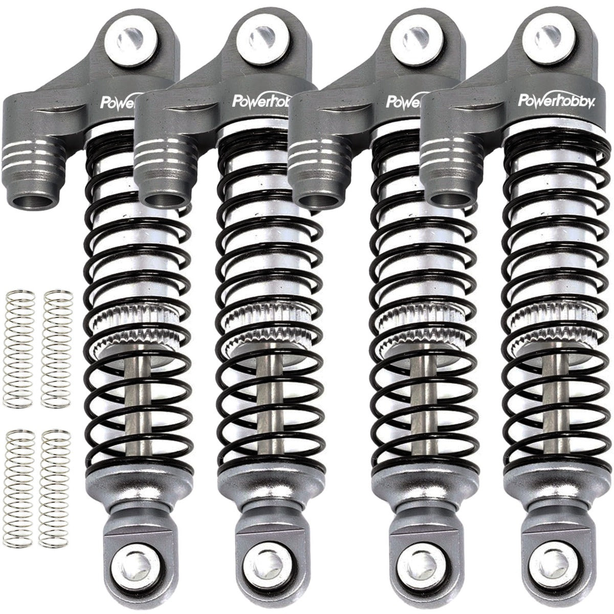 Powerhobby Aluminum 51mm Long Travel Shocks Grey FOR Traxxas TRX-4M