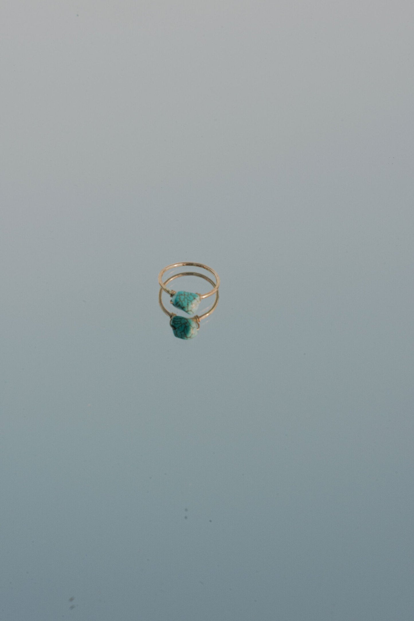 Dainty Hammered Turquoise Ring by Toasted Jewelry