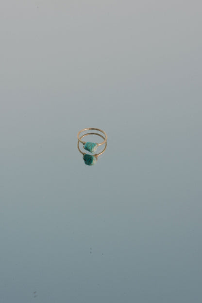 Dainty Hammered Turquoise Ring by Toasted Jewelry