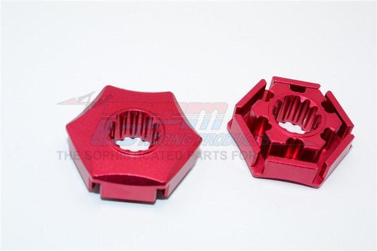 GPM TXM006/+3-RED ALUMINUM WHEEL HEX CLAW (+3MM) TRAXXAS X-MAXX 4X4