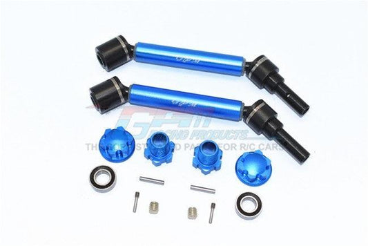 GPM HARDEN STEEL F/R ADJ CVD DRIVE SHAFT HEX ADAP WHEEL LOCK TRAXXAS MAXX BLUE