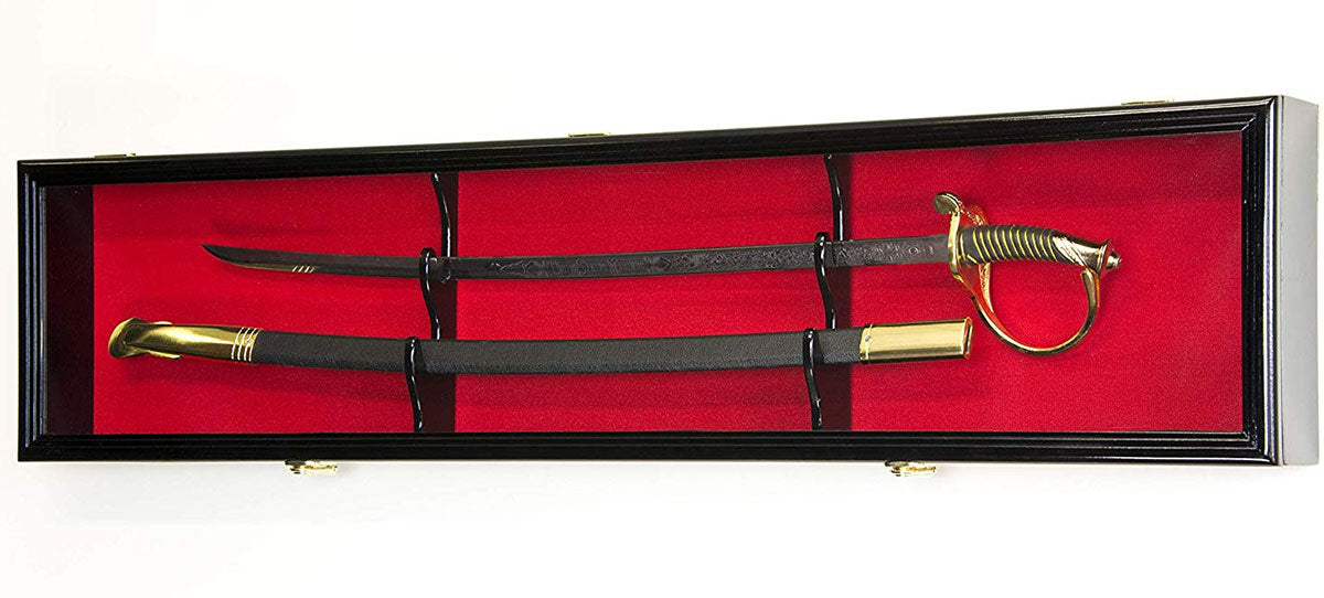 Sword Display Case Cabinet Stand Holder Wall Rack Box