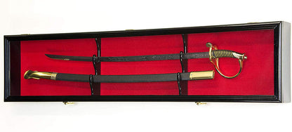Sword Display Case Cabinet Stand Holder Wall Rack Box