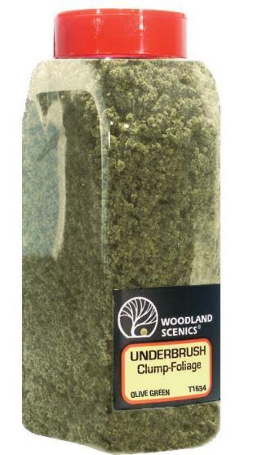 Woodland Scenics FC1634 N/HO Underbrush Shaker Olive Green 32 oz Train Scenery