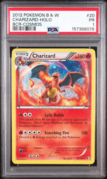 PSA 1 Charizard-Holo Bcr (Cosmos) #20 · Boundaries Crossed · 2012