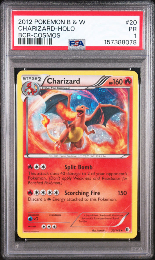 PSA 1 Charizard-Holo Bcr (Cosmos) #20 · Boundaries Crossed · 2012