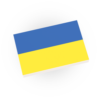 Ukraine Country Flag - Custom Printed - Made Using a LEGO® Tile