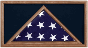 Military Flag and award Medal Display Case -Shadow Box With Black Felt