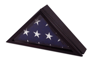Officers 3ft X 5ft Flag Display Case In Black Cherry Finish, 17 3/4"(W) x 8 3/4"(H) x 3 3/4(D)