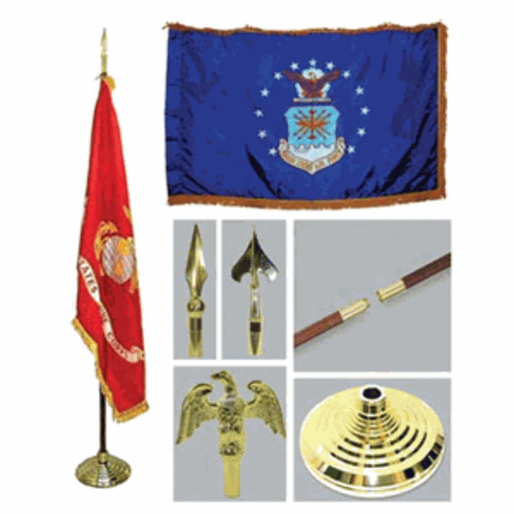Air Force 4ft x 6ft Flag, Telescoping Flagpole, Base, and Tassel.