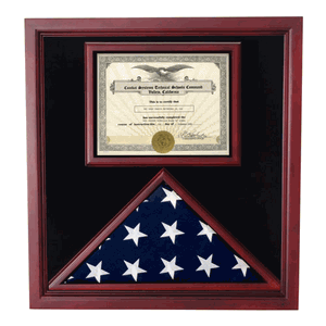 Cherry Flag and Document Case, Veteran flag Award Display
