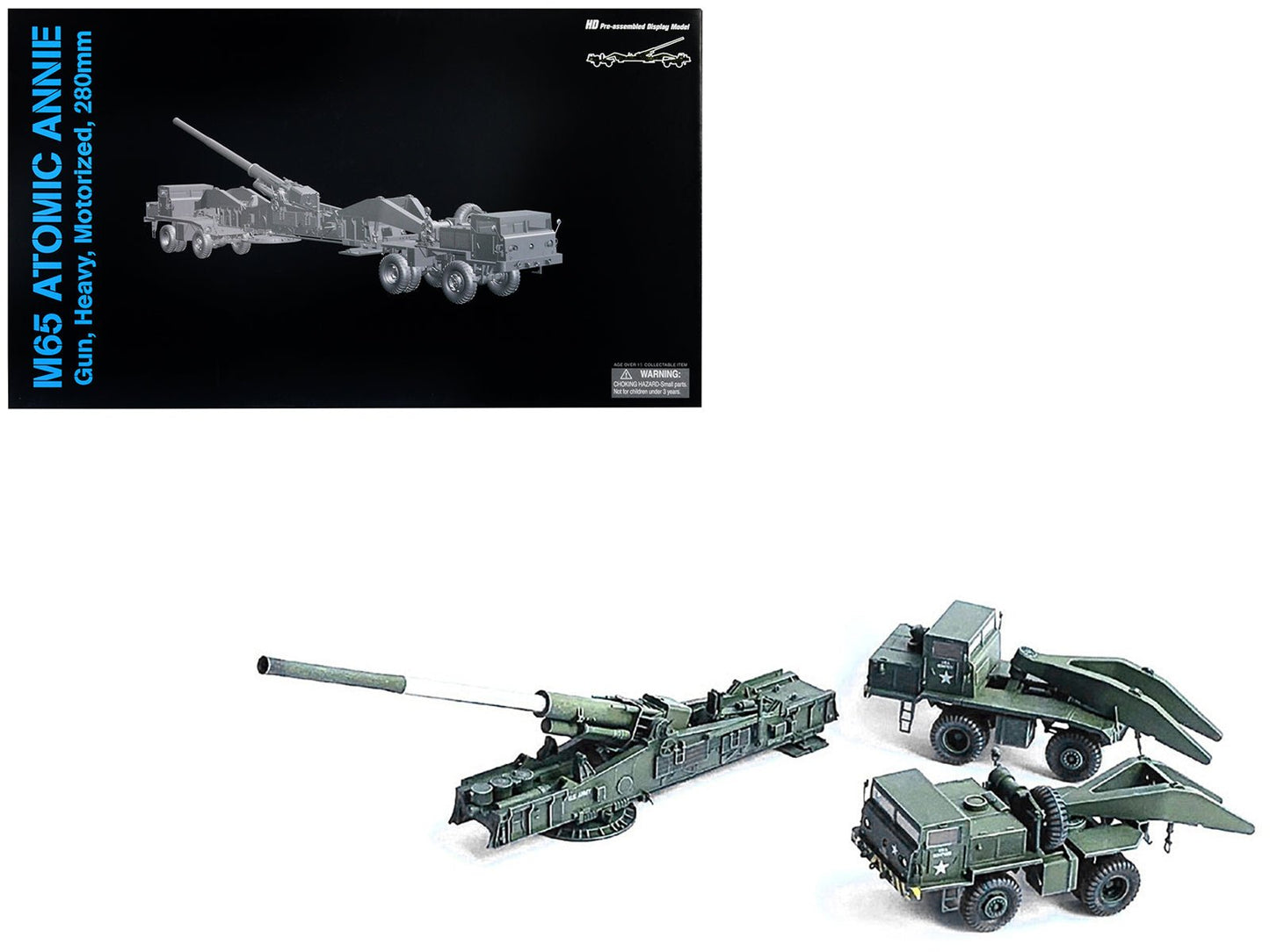 United States M65 Atomic Cannon "Atomic Annie" Artillery Olive Drab "Firing Mode" US Army "NEO Dragon Armor" Series 1/72 Plastic Model by Dragon Models  free shipping USA