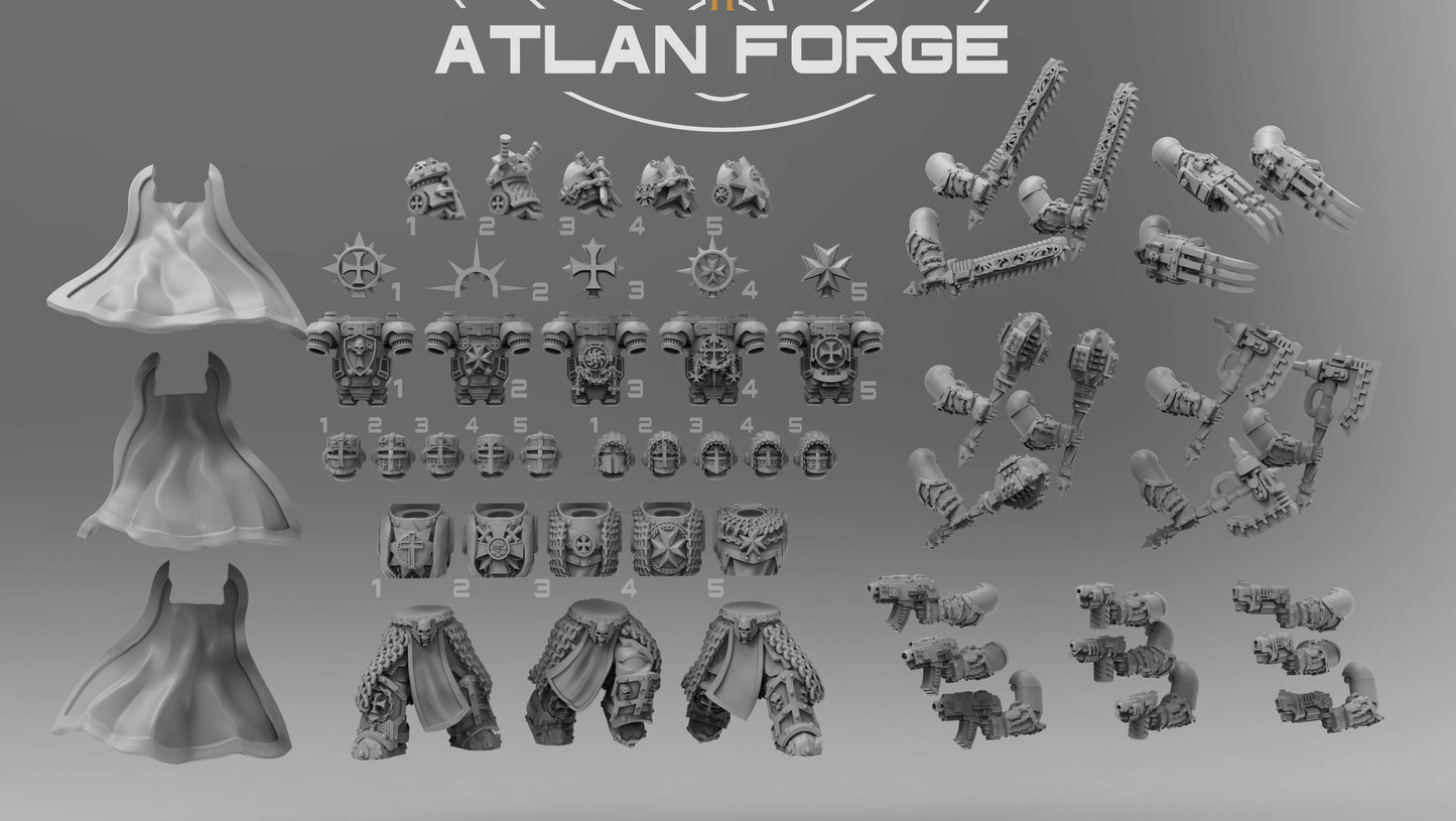 Templar Argenta by Atlan Forge – 5-Man Modular Resin Printed Grimdark Squad (28/32mm)