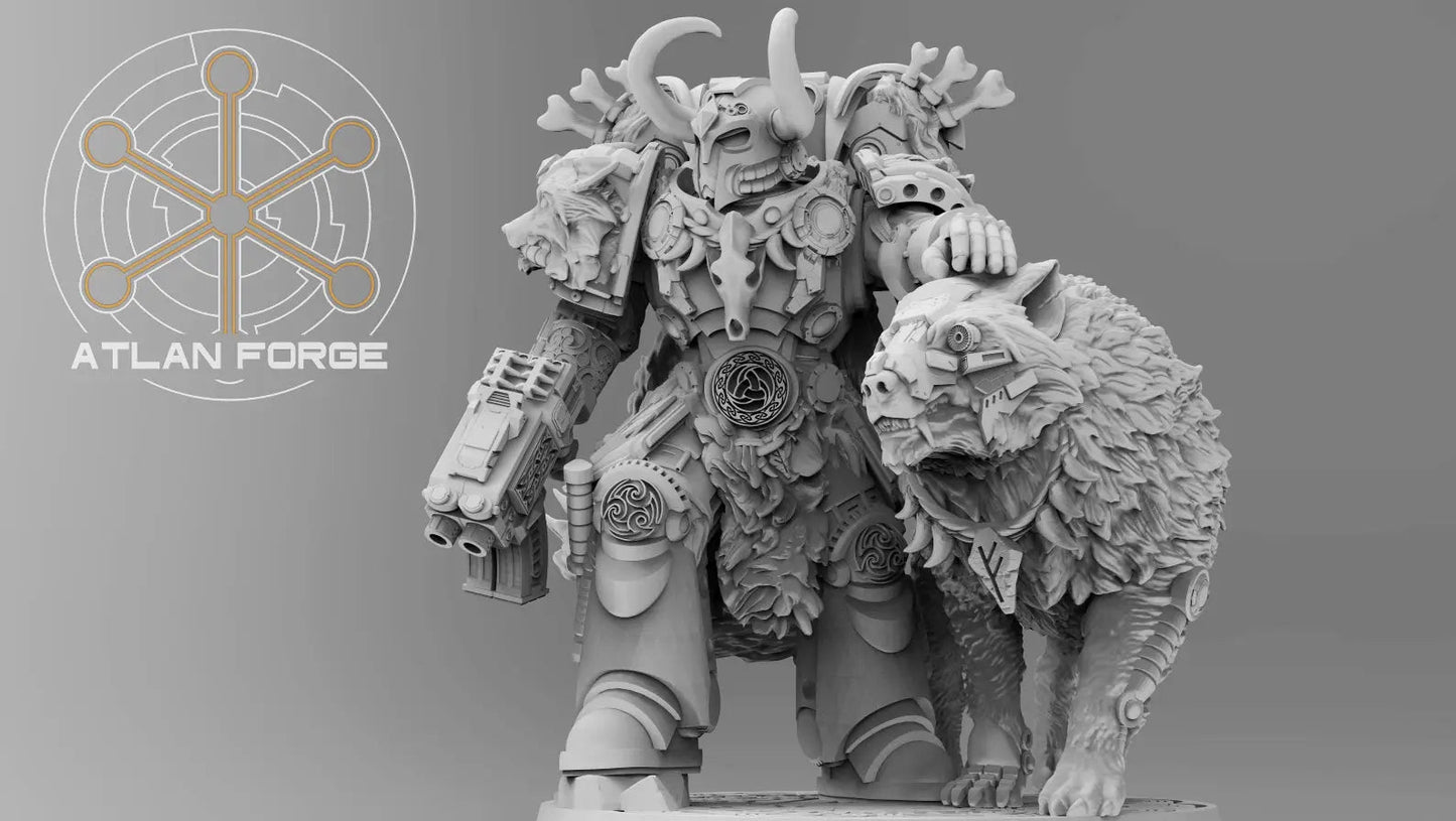 Valen Asgardian Commander by Atlan Forge 28/32mm Scale Miniature, 45mm tall