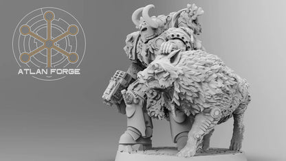 Valen Asgardian Commander by Atlan Forge 28/32mm Scale Miniature, 45mm tall