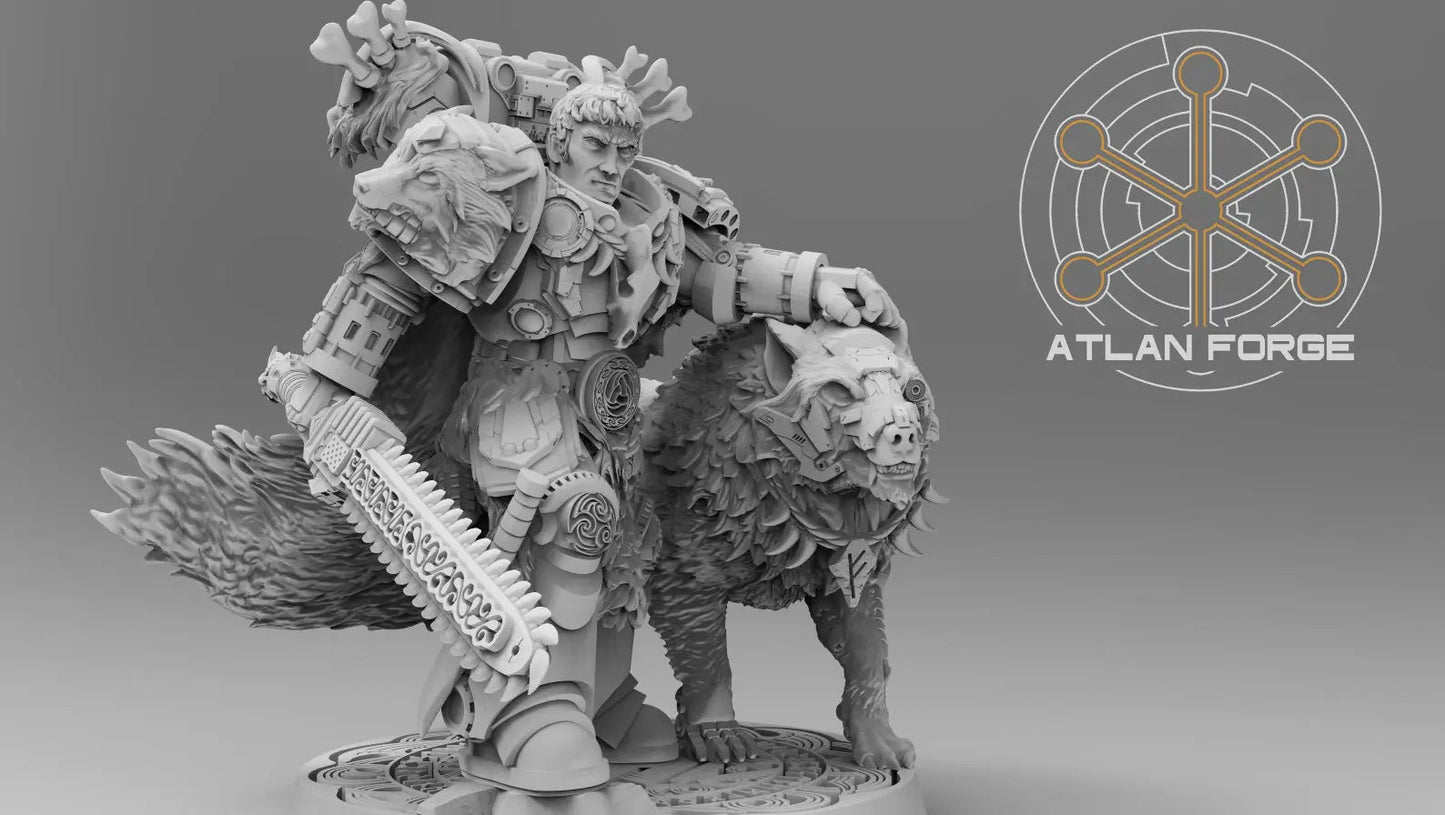 Valen Asgardian Commander by Atlan Forge 28/32mm Scale Miniature, 45mm tall