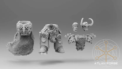 Valen Asgardian Commander by Atlan Forge 28/32mm Scale Miniature, 45mm tall