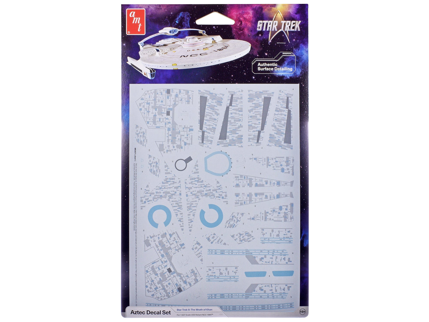 U.S.S. Reliant NCC-1864 Aztec Decal Set "Star Trek II: The Wrath of Khan" (1982) Movie 1/537 Scale Model by AMT  free shipping USA
