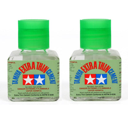 X2 - Tamiya 87038 Extra Thin Cement 40 ml - Plastic Model Cement