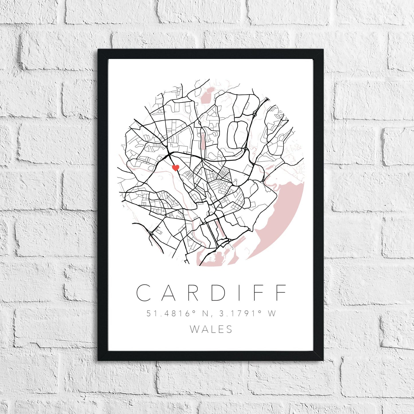 Couple Personalised Valentines Love Engagement Wedding Any Place Circle City Print Coordinates Wall Decor Print by WinsterCreations™ Official Store