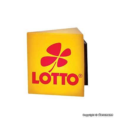 Viessmann 1374 HO Scale Wall-Mount LED Lighted Lotto Sign -- 3/8 x 3/8"  .95 x .95cm