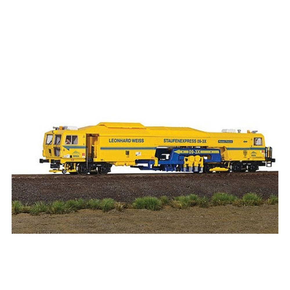 Viessmann 2652 HO Scale Plasser & Theurer 09-3X Production Tamper - 2-Rail DCC Equipped -- Staufenexpress Leonhard Weiss (yellow, blue)