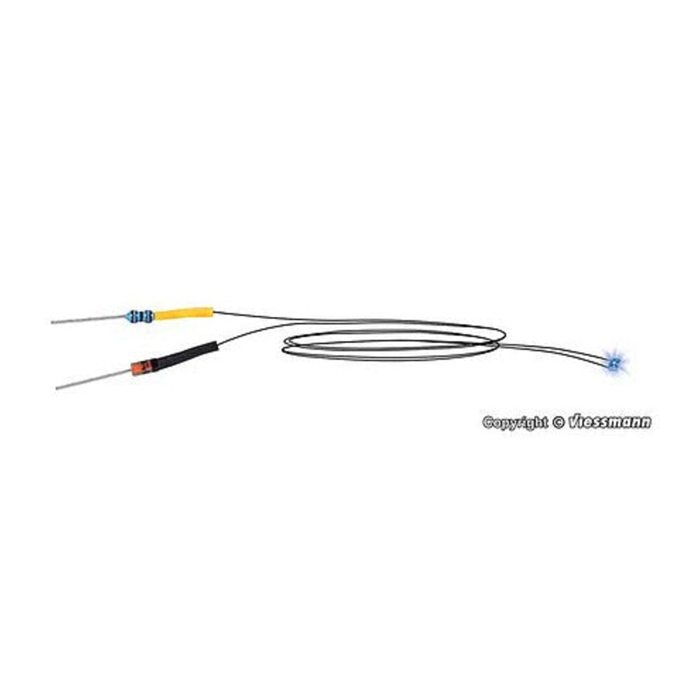 Viessmann 3564 All Scale LED with Wire, Dropping Resistor Diode -- Blue pkg(5)