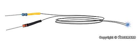 Viessmann 3564 All Scale LED with Wire, Dropping Resistor Diode -- Blue pkg(5)