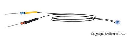 Viessmann 3564 All Scale LED with Wire, Dropping Resistor Diode -- Blue pkg(5)