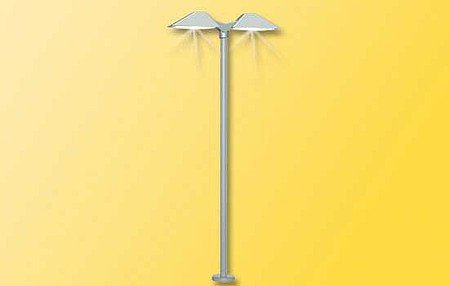 Viessmann 6484 N Scale Modern Platform Double Lamp -- Green, White LEDs
