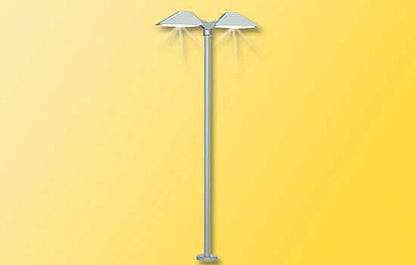 Viessmann 6484 N Scale Modern Platform Double Lamp -- Green, White LEDs