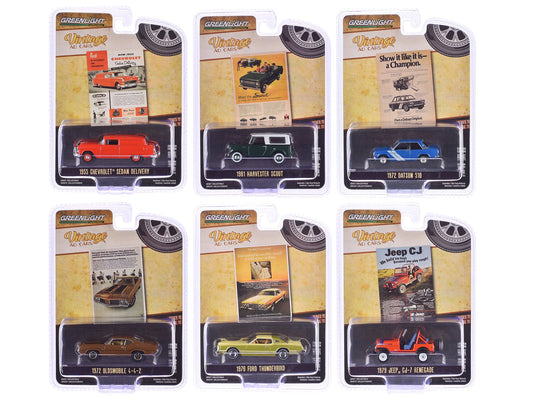 "Vintage Ad Cars" Series 11 Set of 6 pieces 1/64 Diecast Model Cars by Greenlight  free shipping USA