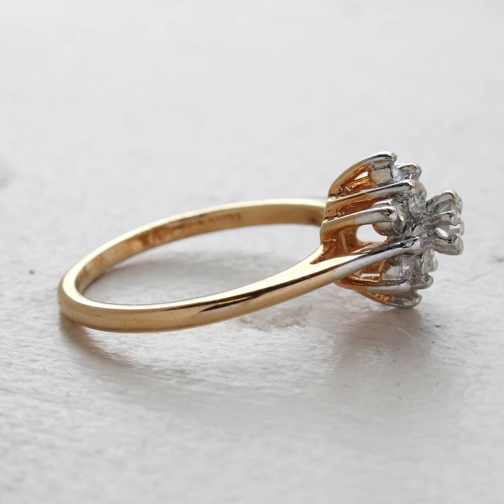 Vintage Rose and Amethyst Austrian Crystal Star Ring 18k Yellow Gold Electroplate Made in the USA by PVD Vintage Jewelry