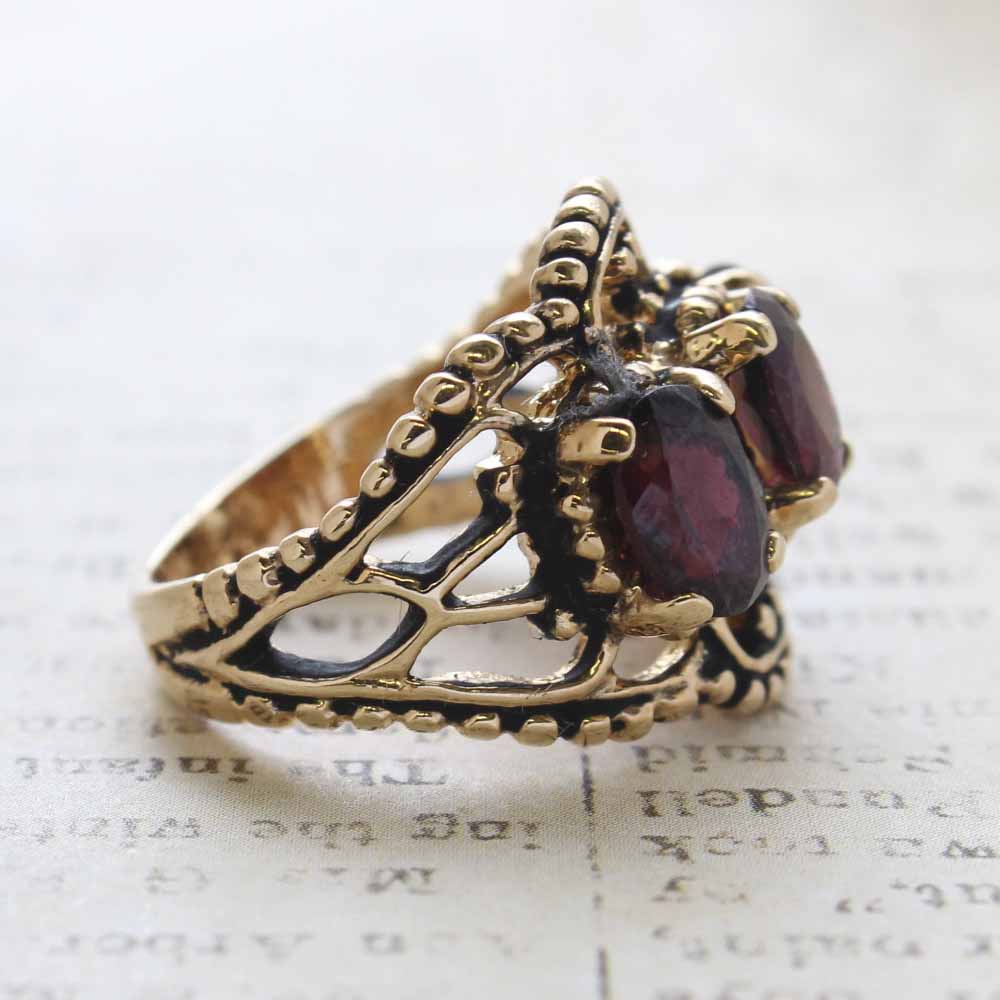 Vintage Ring Austrian Crystal Cocktail Ring Antique 18k Gold Womans Jewelry by PVD Vintage Jewelry