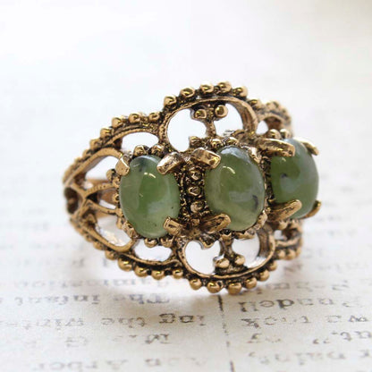 Vintage Ring Austrian Crystal Cocktail Ring Antique 18k Gold Womans Jewelry by PVD Vintage Jewelry