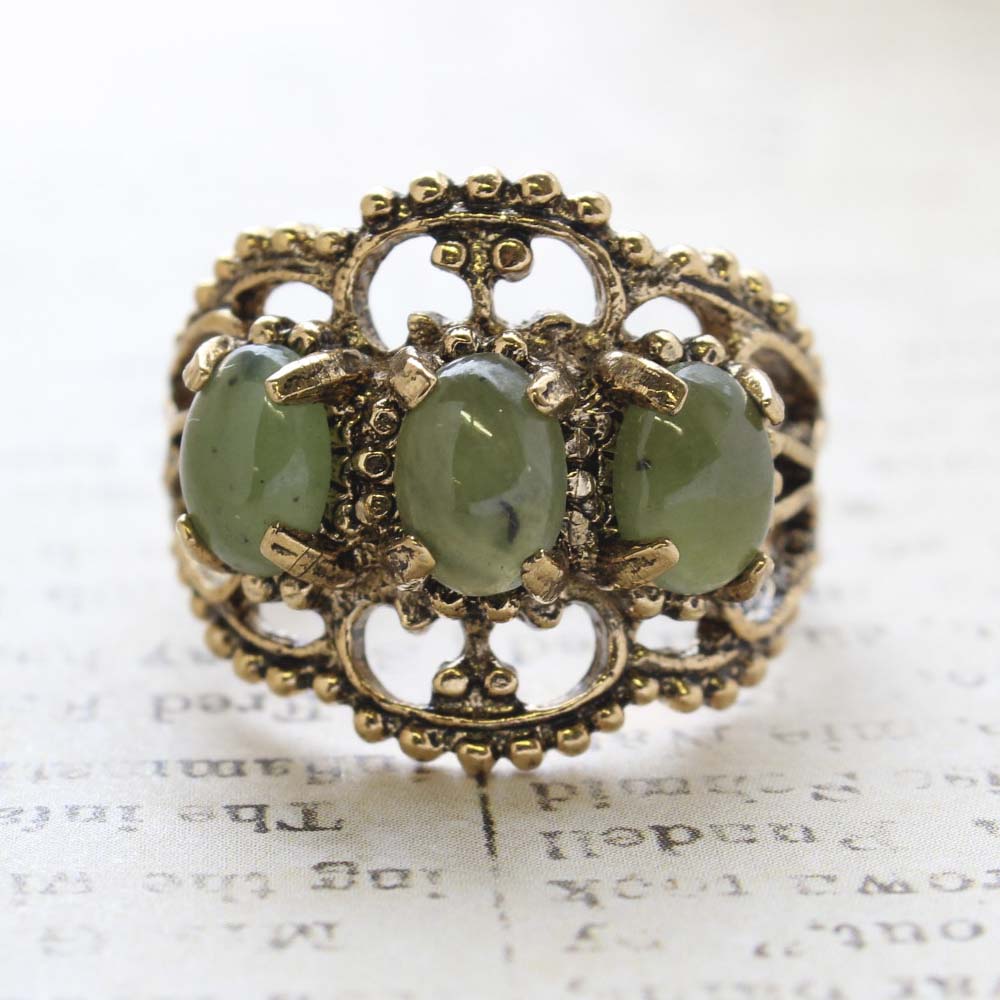 Vintage Ring Austrian Crystal Cocktail Ring Antique 18k Gold Womans Jewelry by PVD Vintage Jewelry
