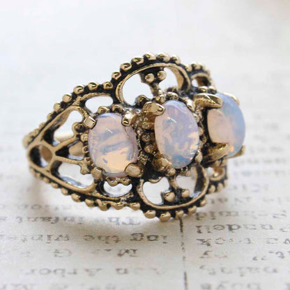 Vintage Ring Austrian Crystal Cocktail Ring Antique 18k Gold Womans Jewelry by PVD Vintage Jewelry