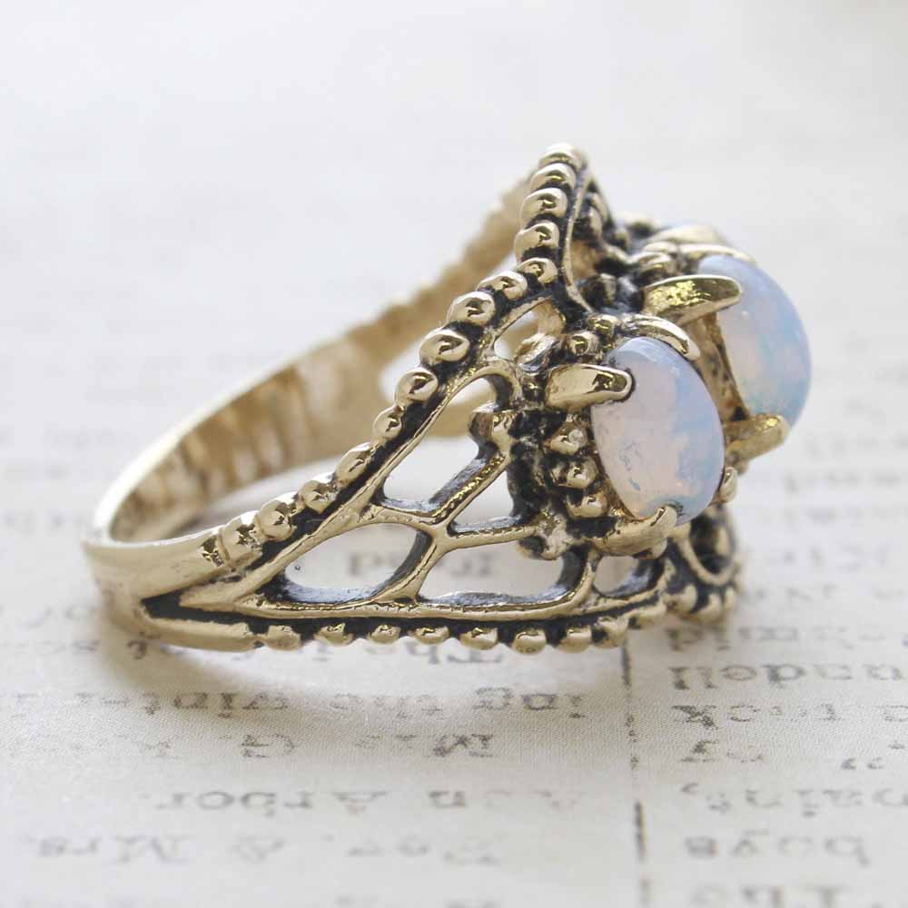 Vintage Ring Austrian Crystal Cocktail Ring Antique 18k Gold Womans Jewelry by PVD Vintage Jewelry