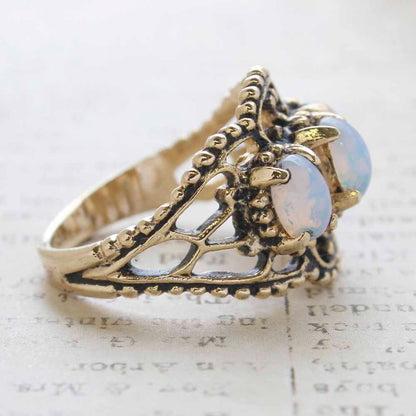Vintage Ring Austrian Crystal Cocktail Ring Antique 18k Gold Womans Jewelry by PVD Vintage Jewelry