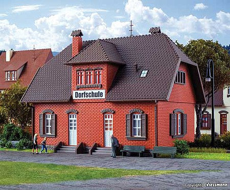 Vollmer 43570 HO Scale Brick Small Village School -- Kit
