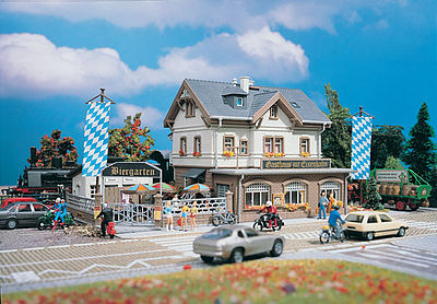 Vollmer 43663 HO Scale Station Restaurant -- 7-3/4 x 4-3/4"  19.8 x 12cm