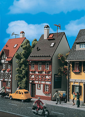 Vollmer 43673 HO Scale Half Timbered House (gray) -- 2 x 3-5/16 x 5-5/16"  5.2 x 8.3 x 13.3cm