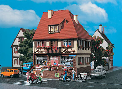 Vollmer 43674 HO Scale Butcher's Shop -- 4-5/8 x 3-13/16 x 6"  11.5 x 9.5 x 15cm