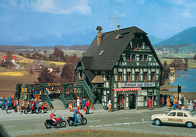 Vollmer 43736 HO Scale Adler Inn w/Beer Garden -- 8-1/4 x 5-1/8"  21 x 13cm